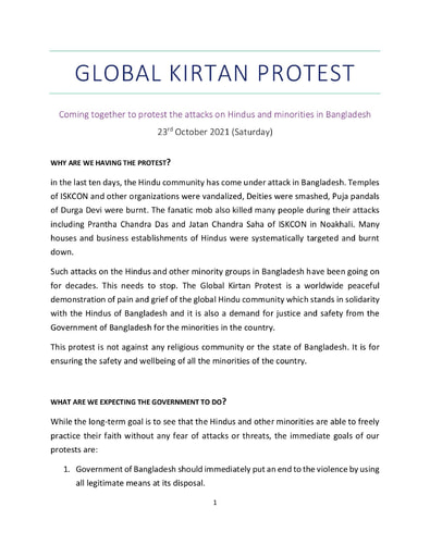 Global Kirtan Protest Guidelines InfoSheet