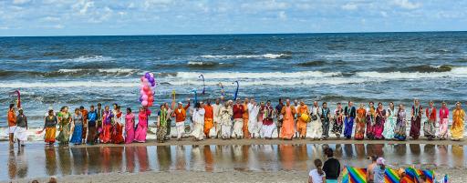 Beach festival on the Baltic Sea coast in Poland