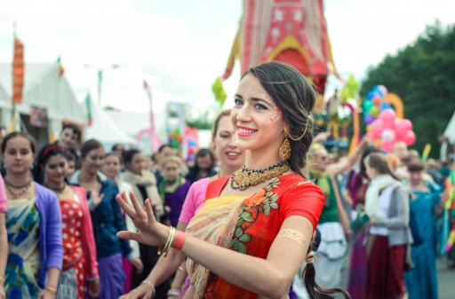 ISKCON devotees at Rathayatra festival