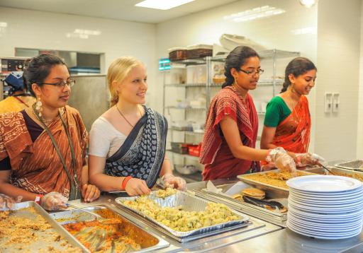 Cooking by ISKCON youth members for a festival